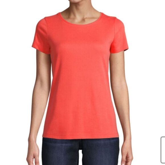 St. John's Bay Coral Scoop Neck TShirt - Picture 1 of 5